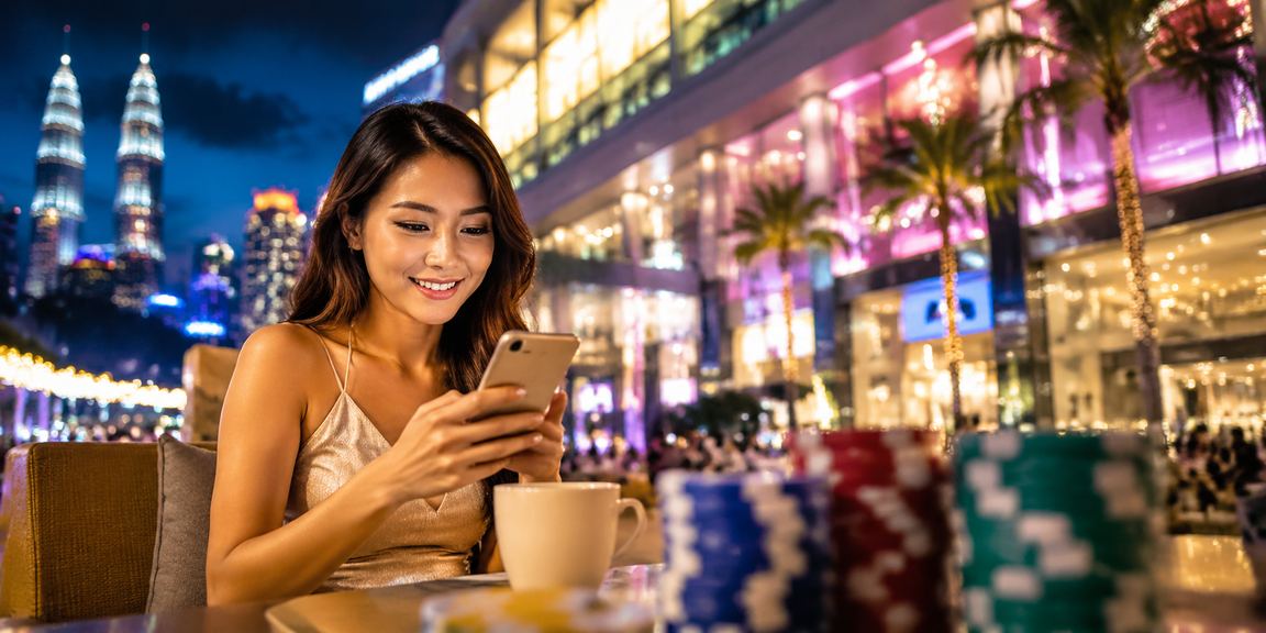 Pengguna melayari platform realmadrid888 menggunakan telefon pintar di Kuala Lumpur
